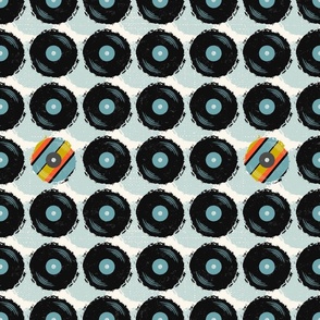 Vinyl Records with Mulit_Stripe Pop - Sky Blue with Multi Stripe - Jumbo
