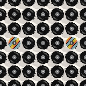Vinyl Records with Mulit_Stripe Pop - gray multi stripe - Jumbo