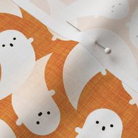 Halloween Ditsy Ghosts- Medium- Pumpkin Orange- Friendly Phantoms- Baby's First Halloween- Cute Kids- Kawaii- Fall- Autumn- Spooky Decor