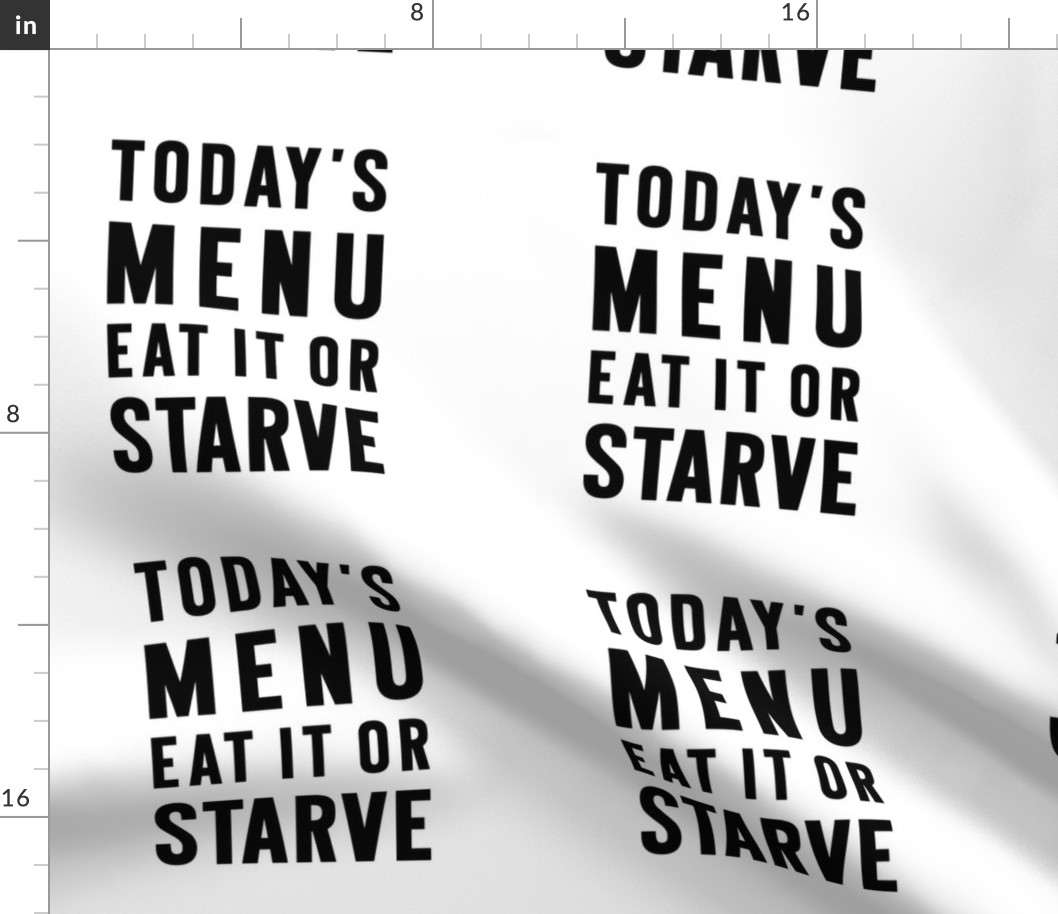 todays menu - eat it or starve 9 inch - art for mom