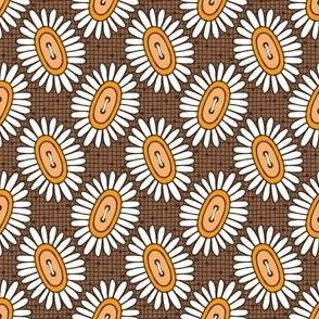 Daisy Button - Brown