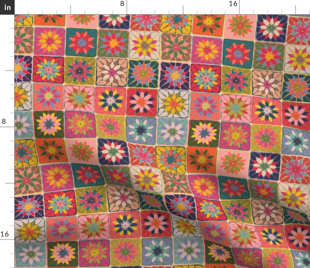 Granny Squares 10x10 Fabric