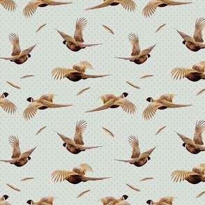 flying pheasants sage green