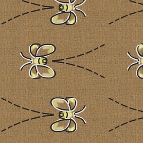 Bee Vee Lines on Camel Brown Linen Look