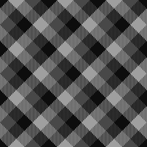 Retro Christmas black plaid diagonal checks