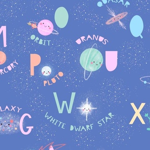 Space Alphabet Play Mat-36 inch repeat 