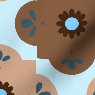 Floral Tile Large - Brown