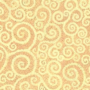 Mosaic spirals orange and gold