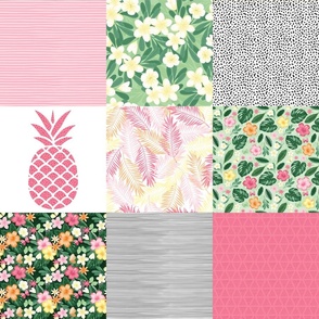Tropical Pink Floral Quilt
