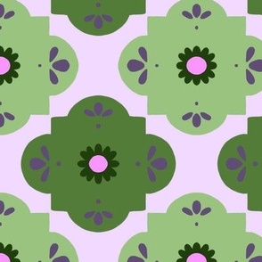Floral Tile Small - Green