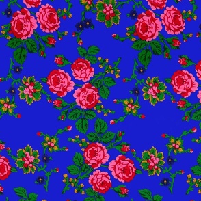 Highlander Flowers Pattern- Blue