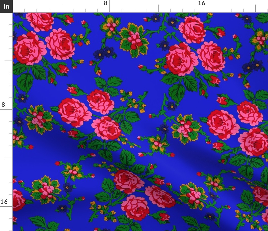 Highlander Flowers Pattern- Blue