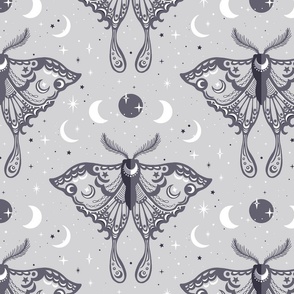 Celestial Luna Moth Gray Grey by Angel Gerardo - Large Scale