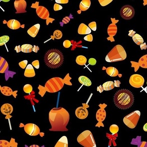 Halloween Candy Mix Black Background