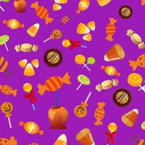 Halloween Candy Mix Purple Background