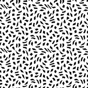 Black and white Distorted checkers, modern abstract minimalist