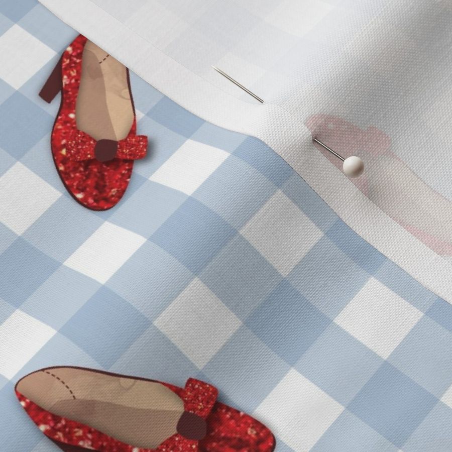 Ruby Red Shoes on gingham medium