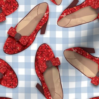 Ruby Red Shoes large on gingham