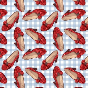 Ruby Red Shoes large on gingham