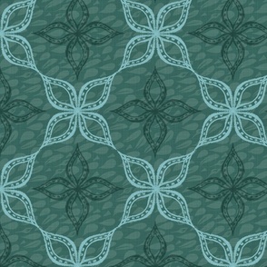 Lattice of Petals Forest Green - Large