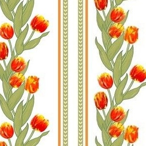 Trailing orange watercolour Tulips (small size)