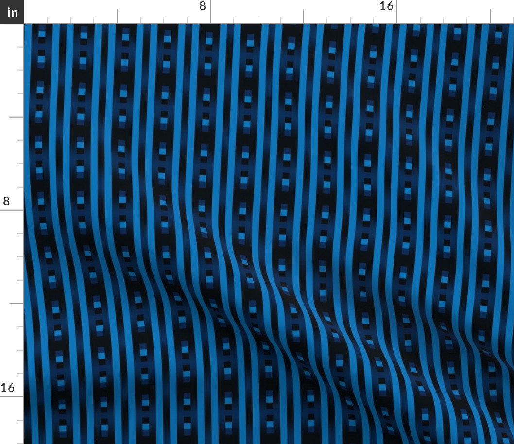 GRST3 - Checked Gradient Stripes in Pure Aqua Blue Shades - Medium Scale