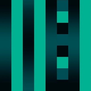 GRST5 - Checked Gradient Stripes in Teal Green Tones - Wide Stripes