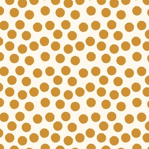 Polka Dots  Large Scale // Random Scattered Rought Dots // Mustard Yellow  