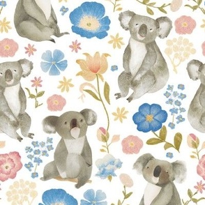 Watercolor Floral Koalas