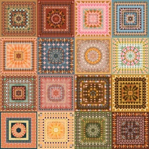 crocheted quilt granny squares