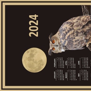 Hooty moon 2024 calendar sideways