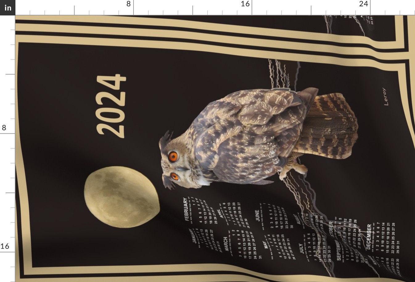 Hooty moon 2024 calendar sideways