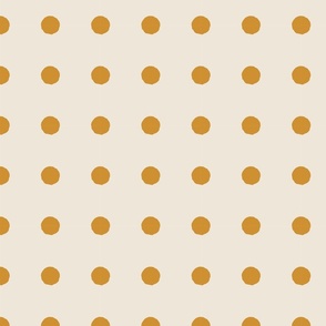 Polka Dots Pattern // Straight Dots // Mustard Yellow on Cream