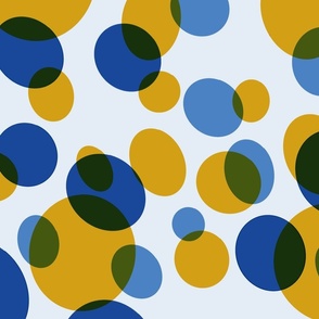 Abstract Trees Leaves Sun & Air - Orange Blue Polka Dots