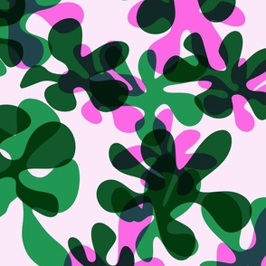 Forest Flowers / Green & Pink