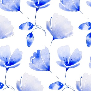 Victorian Floral Blue - Medium size