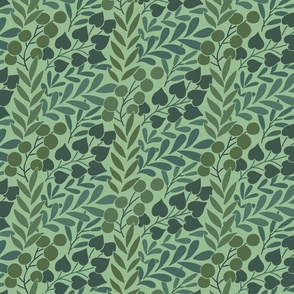 Botanical leaves. Green leaves design pattern