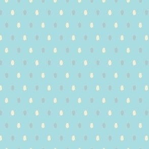 Dots_soft turquoise, blue, soft yellow, grey