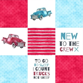 Red and Blue Vintage Truck Patchwork