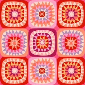 sparkling squares XL scale retro pink by Pippa Shaw