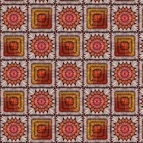 Floral Square Crochet | Terracota