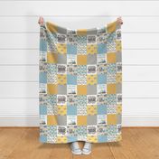 Blue and Yellow Construction Patchwork