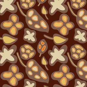Retro 70s style floral pattern.