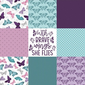 Teal and Purple Butterfly Patchwork