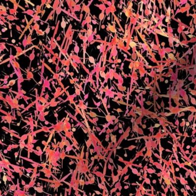 Abstract Reeds - BL01-L - Watercolor Splatter Paint - Light Red Pink Orange Black - 3H-Art - Modern Abstract Seamless Pattern