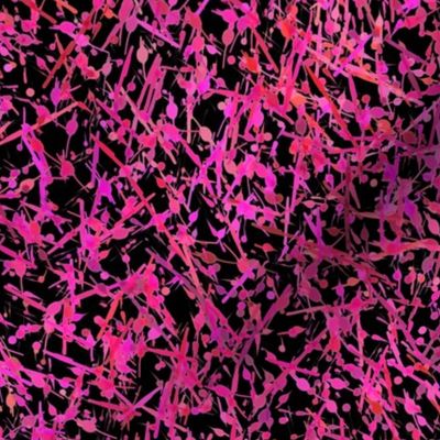Abstract Reeds - BL02-L - Watercolor Splatter Paint - Strong Pink Magenta Orange Black - 3H-Art - Modern Abstract Seamless Pattern