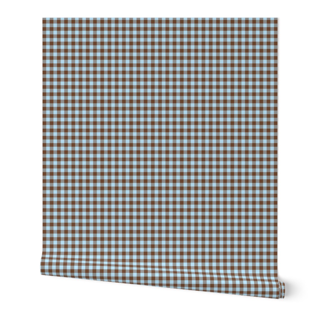 summercolors brown and sky blue gingham, 1/4" squares 