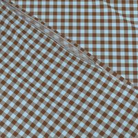 summercolors brown and sky blue gingham, 1/4" squares 