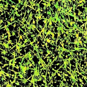 Abstract Reeds - BL04-L - Watercolor Splatter Paint - Fresh Lemon Lime Green Yellow Black - 3H-Art - Modern Abstract Seamless Pattern