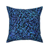 Abstract Reeds - BL05-L - Watercolor Splatter Paint - Cool Ocean Blue Cyan Black - 3H-Art - Modern Abstract Seamless Pattern
